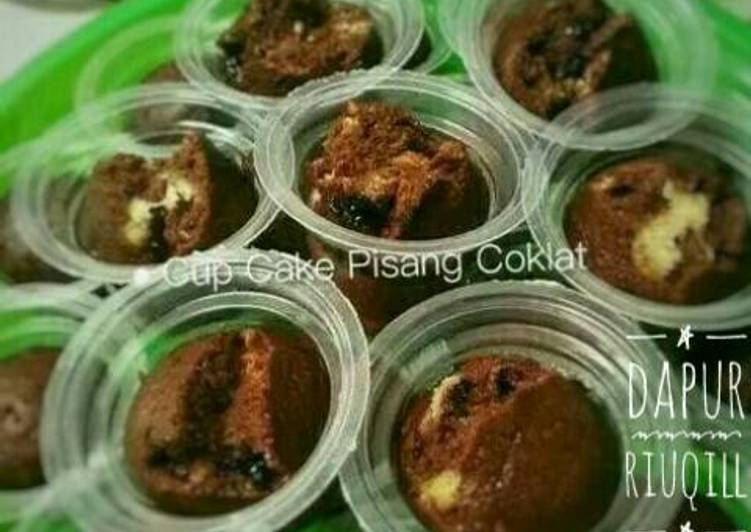 resep Cup Cake Kukus Pisang Coklat (no mixer)