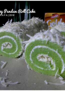 Steamed Cheezy Pandan Roll Cake (2 telur saja, lembuuuutt bgt..)