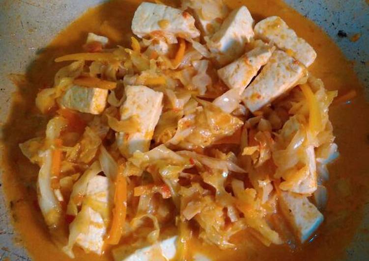 resep makanan Kubis + Tahu Kuah Santan Pedesss