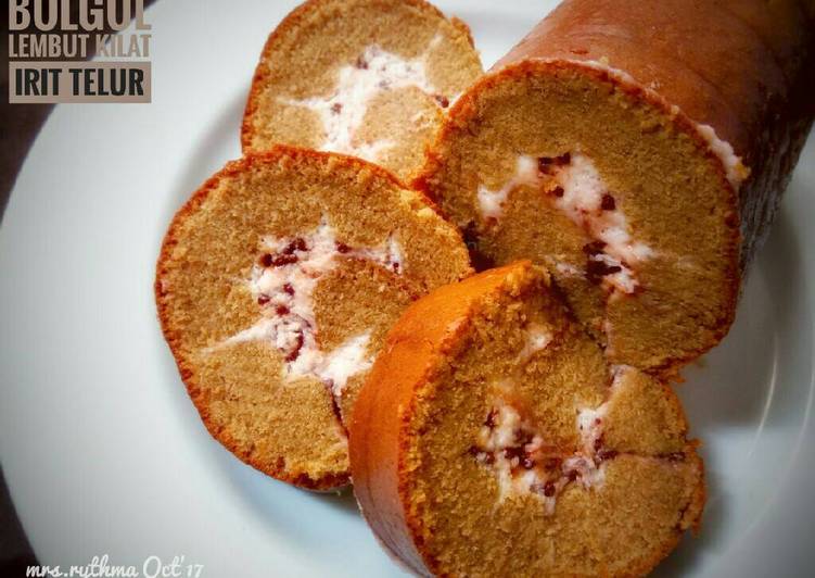 resep lengkap untuk Bolu Gulung Mocca-Lembut Irit Telur