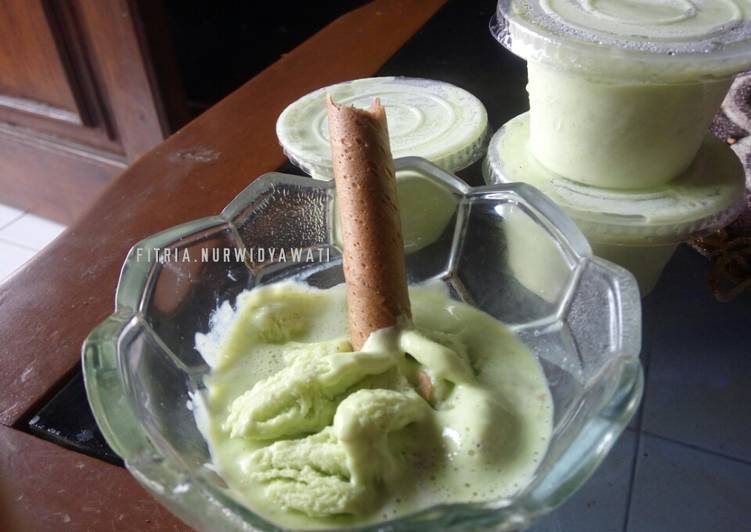 cara membuat Ice Cream Dung-dung Kacang Ijo