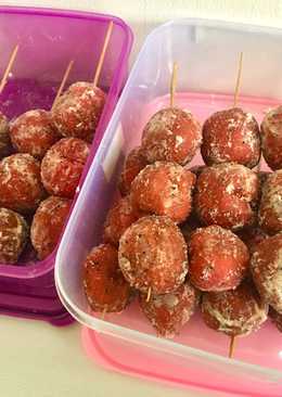 Donat sate buah naga #bikinramadhanberkesan