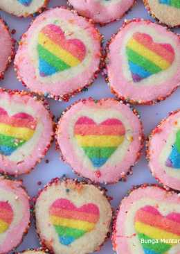 Rainbow Heart Cookies