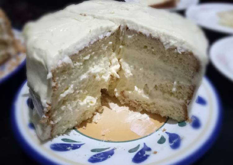 bahan dan cara membuat Cake Krim Keju / Cheese Cream Cake