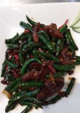 Tumis daging sapi + cabe hijau