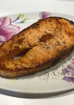 Salmon steak.