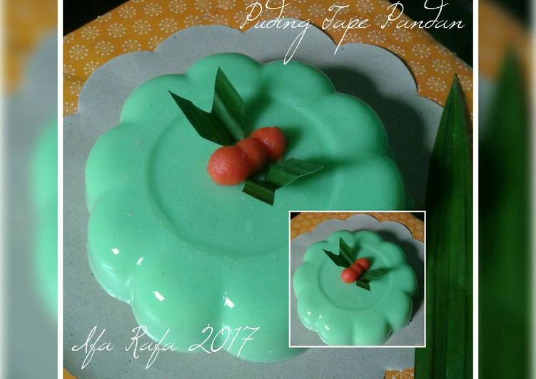 gambar untuk cara membuat Puding Tape (Singkong) Pandan