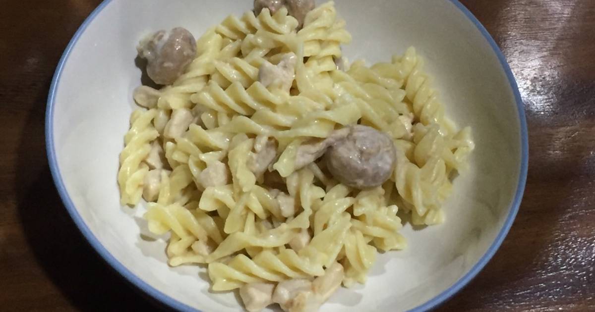 Resep Fusilli carbonara with chicken ala hastyo tyanto