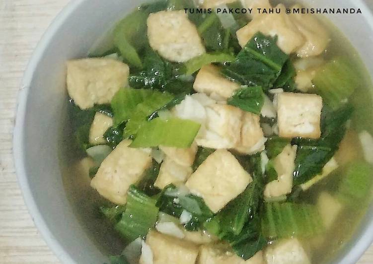 resep masakan Tumis pakcoy tahu simple sehat