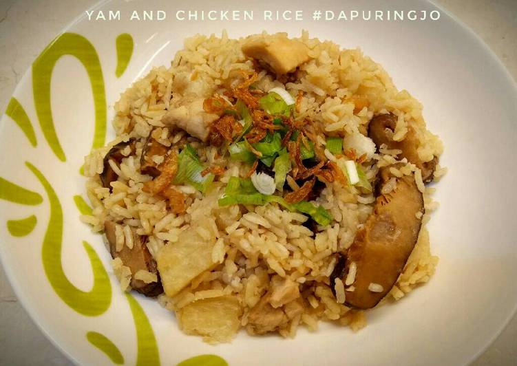 resep Yam and Chicken Rice / Nasi Ayam Talas