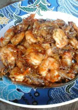 Udang penyet sambel brambang 