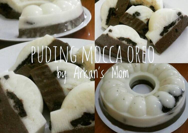 gambar untuk cara membuat Puding Mocca Oreo