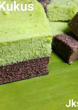 Bolu kukus Ketan hitam lapis pandan