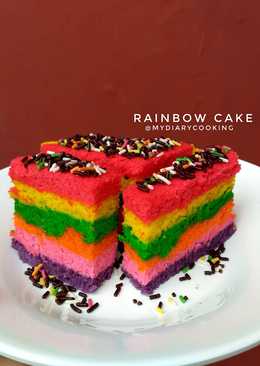 Rainbow cake kukus simpel