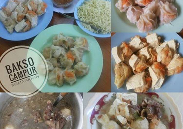 resep lengkap untuk Bakso komplit siomay ayam udang