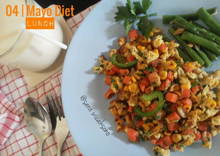 cara membuat Mayo day 4 - Lunch | veggie scramble egg