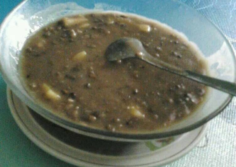 bahan dan cara membuat BurJo (bubur kacang ijo) ft nangka