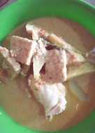 Kuah lemak telur mata sapi with kentang dan tempe