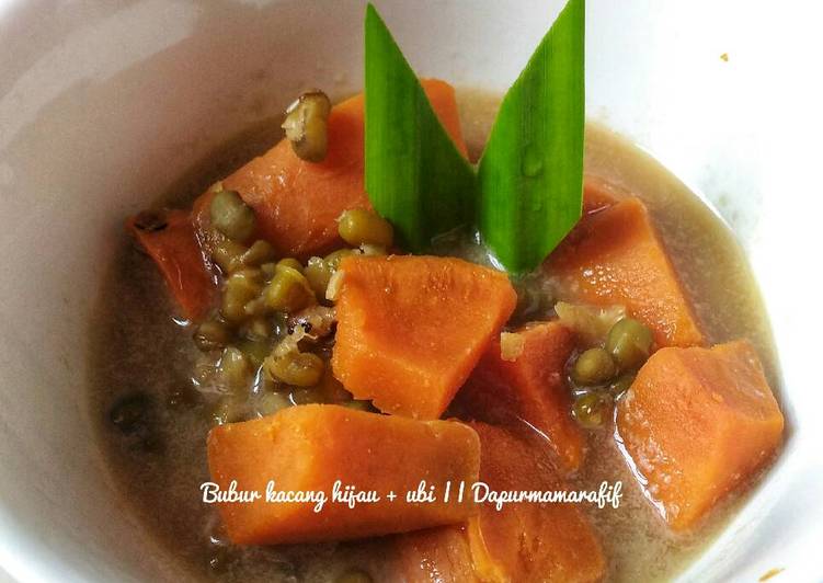 resep masakan Bubur kacang hijau + ubi