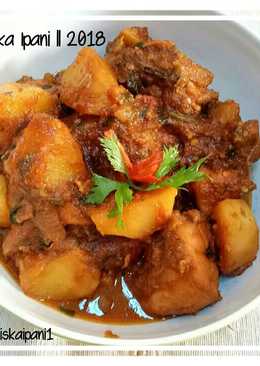 Ayam kecap campur kentang