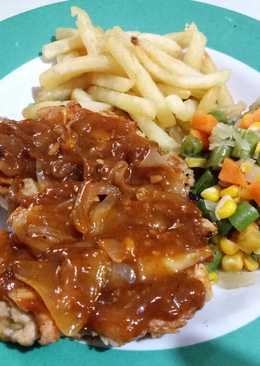 Steak ayam saus barbeque