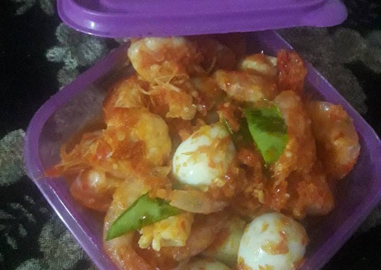 Balado Udang Telur Puyuh