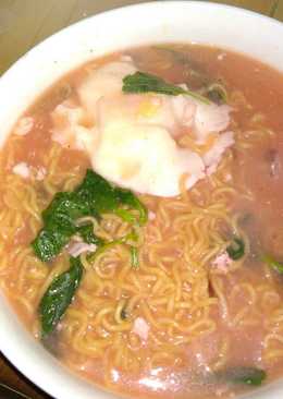Mi kuah saus bayam ala ala
