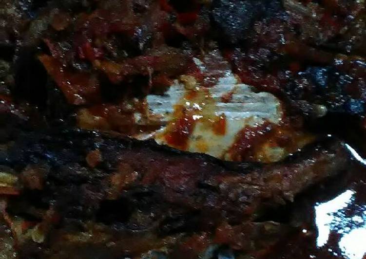 resep lengkap untuk Sambal pari asap