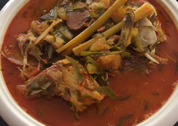 resep makanan Asam pedas ikan kakap merah