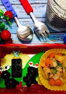Sauteed Porky Potato Carrot Beans with Creamy Sauce