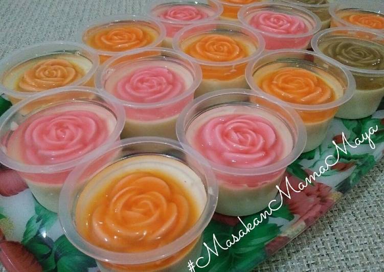 gambar untuk resep makanan Puding Susu Mawar Jelly