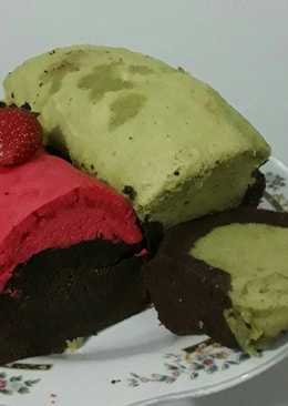 Brownies Kukus Greentea Cokelat dan Red Velvet Cokelat