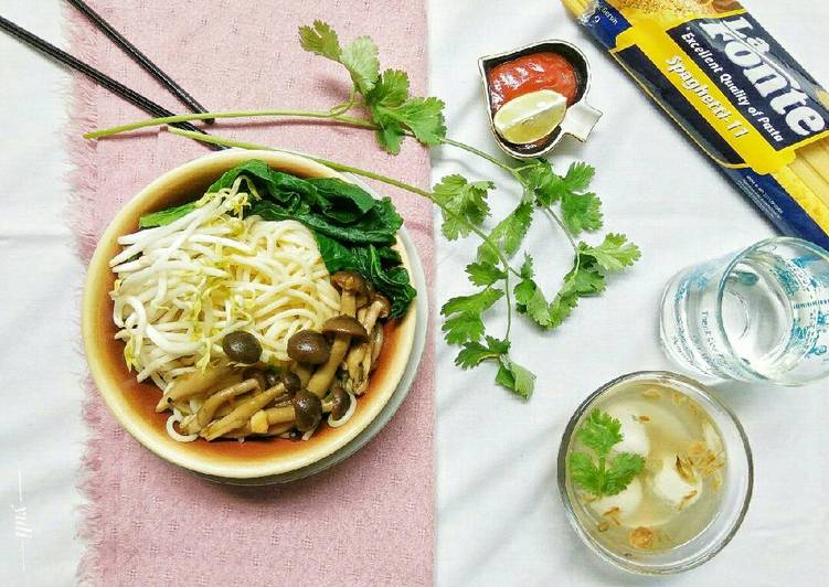 Resep Spaghetti with mushrooms (mirip mie ayam) By Yuli