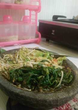 Rujak kangkung, toge&daun turi