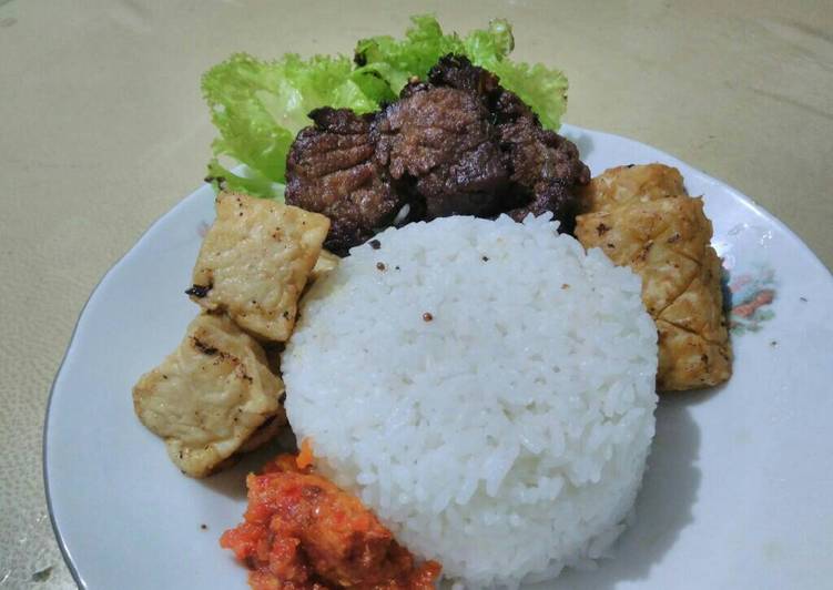 resep masakan Penyetan empal daging kambing ala kadarnya