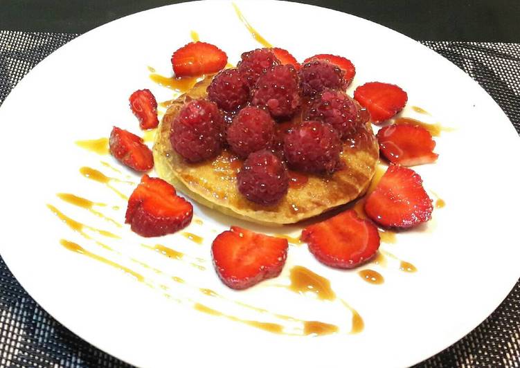 resep makanan Pancake Raspberry ala Chef Restu