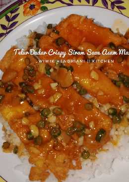 90. Telur Dadar Crispy Siram Saos Asam Manis