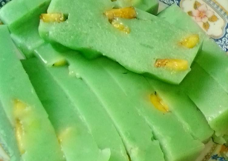 resep lengkap untuk Puding hunkwe pisang pandan