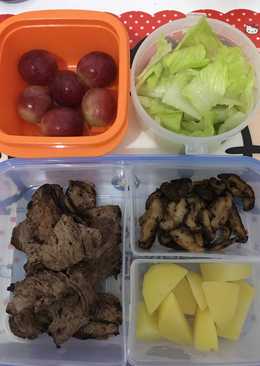 Diet Mayo - Day 2&9 - Lunch steak daging mushroom