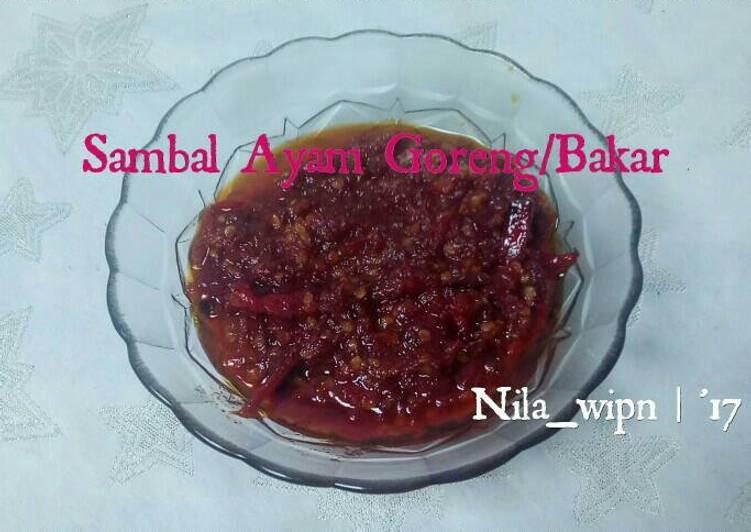 bahan dan cara membuat Sambal Ayam Goreng/Bakar