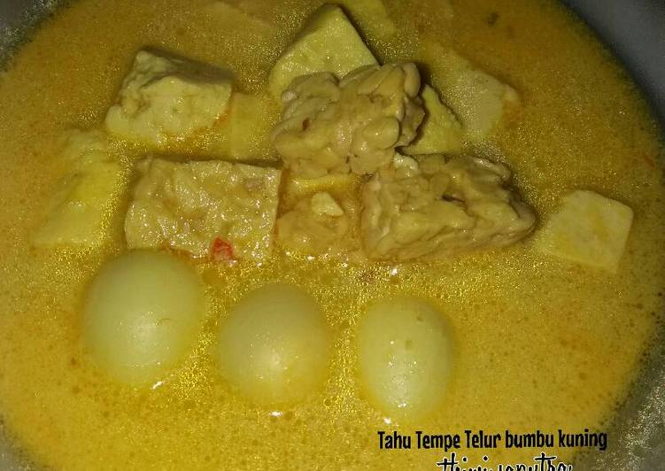  Resep  Tahu tempe telur  bumbu  kuning oleh Thiwi Saputra 