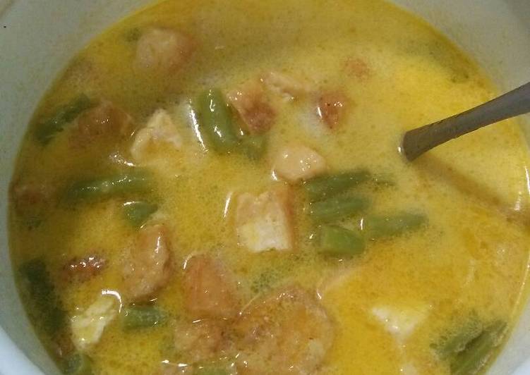 resep lengkap untuk Lodeh kuning buncis tahu