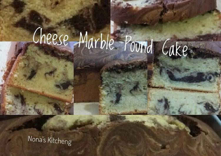 resep lengkap untuk Cheese Marble Pound Cake