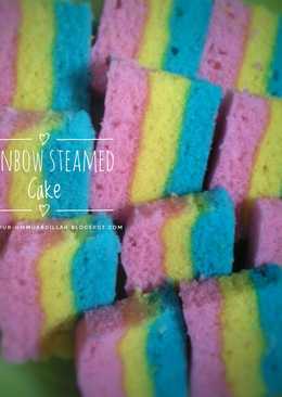 Rainbow Cake Kukus (Rainbow Steamed Cake)