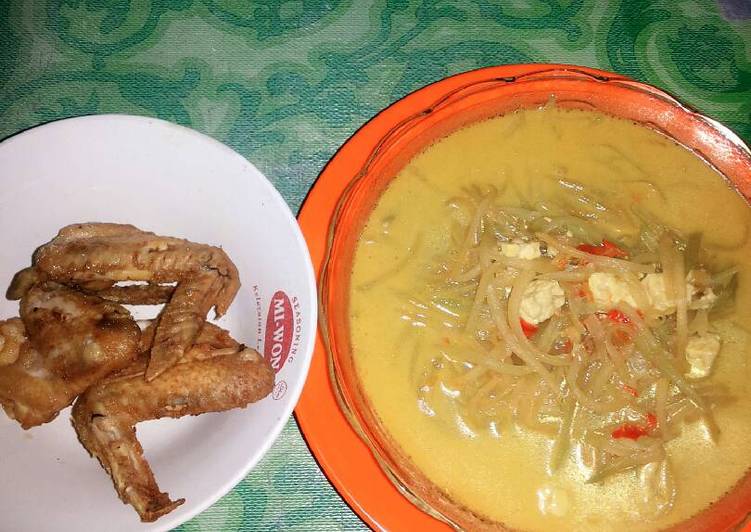 resep lengkap untuk Sayur Jipan Tempe bumbu kuning enyaak