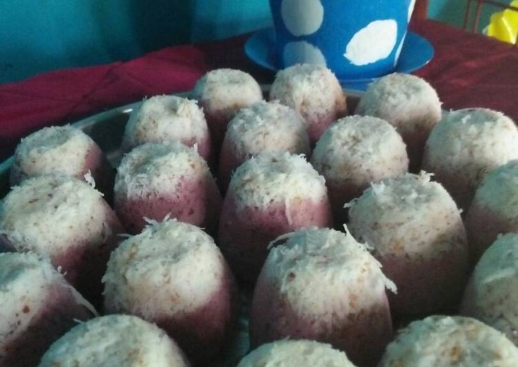 gambar untuk cara membuat Putu ayu ubi ungu