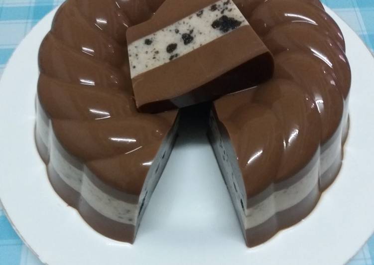 gambar untuk cara membuat Chocholate Oreo Puding