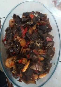 Tumis jamur kuping & Udang