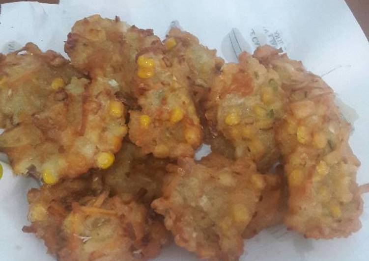 resep lengkap untuk Bakwan jagung sayur kriuk