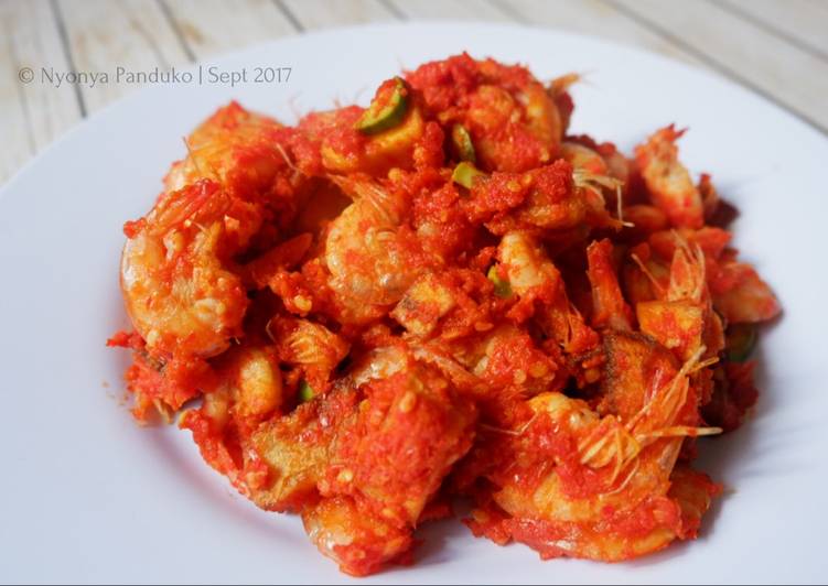 resep lengkap untuk Udang Kentang Balado